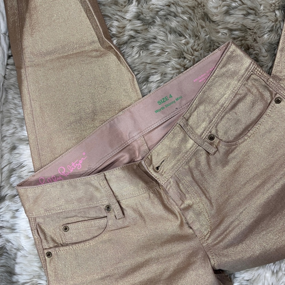 Lilly Pulitzer Gold Skinny Jeans